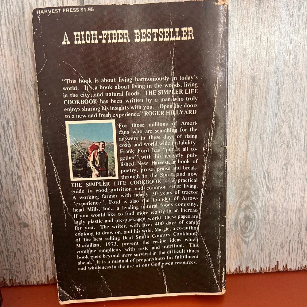 The‎ Simpler Life Cookbook, 1976 Arrowhead Mills by Frank Ford Vintage Paperback